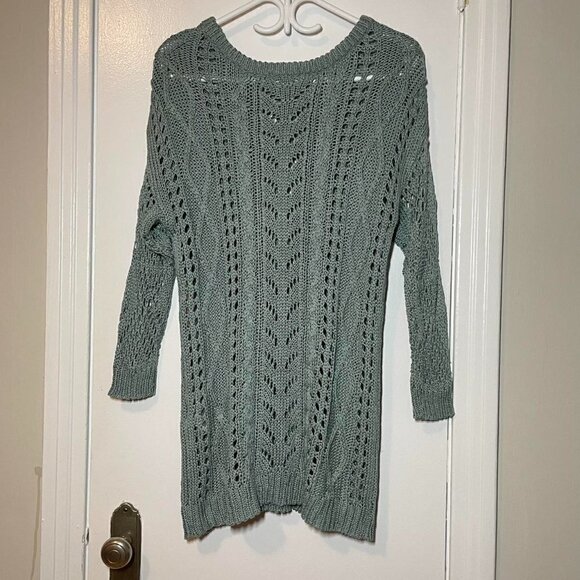 Moussy Long Sleeve Crochet Knit Sweater Dress - Picture 3 of 5